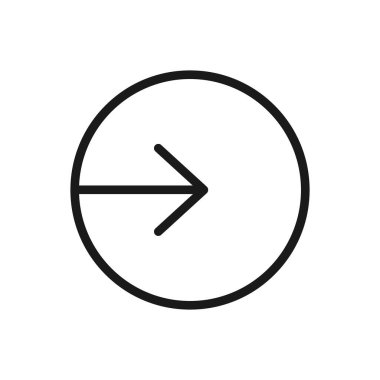 yuvarlak ok çizgisi vektör simgesi. Web, mobil uygulama ve ui tasarımı için yuvarlak ok stok vektörü simgesi