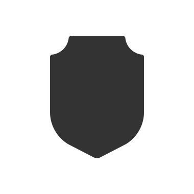 Kalkan kabartma vektör simgesi izole edildi. Web, mobil uygulama ve ui tasarımı için kalkan stok vektör simgesi