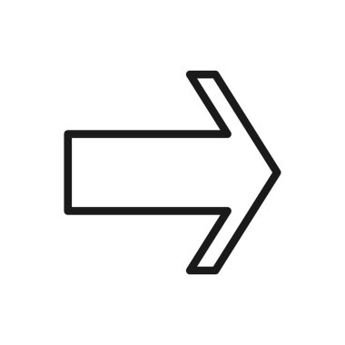 Sağ ok ana hatlı vektör simgesi