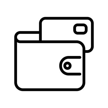 Cüzdan ana hatlı vektör simgesi beyaz arkaplanda izole edildi. Web, mobil ve ui tasarımı için cüzdan çizgisi simgesi.