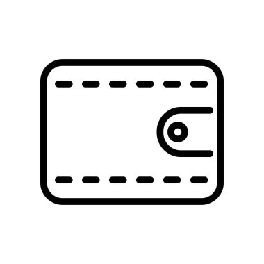 Cüzdan ana hatlı vektör simgesi beyaz arkaplanda izole edildi. Web, mobil ve ui tasarımı için cüzdan çizgisi simgesi.