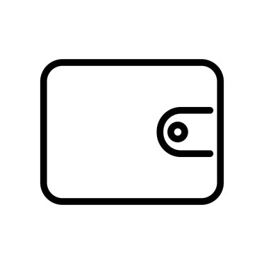 Cüzdan ana hatlı vektör simgesi beyaz arkaplanda izole edildi. Web, mobil ve ui tasarımı için cüzdan çizgisi simgesi.