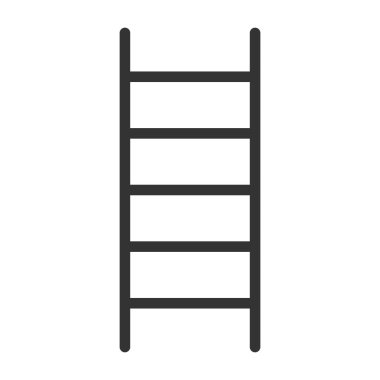 Beyaz arkaplanda izole edilmiş merdiven sembolü. Web, mobil ve ui tasarımı için merdiven vektör simgesi
