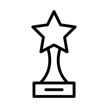 Yıldız ödülü ana hatları vektör simgesi beyaz arkaplanda izole edildi. Web, mobil ve ui tasarımı için yıldız ödülü simgesi.