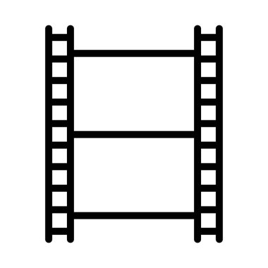 beyaz arkaplanda izole edilmiş film şeridi ana hat vektör simgesi. Web, mobil ve ui tasarımı için film şeridi simgesi.