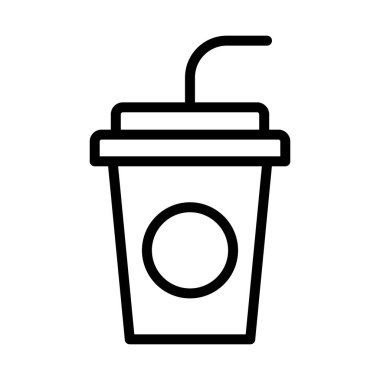 Beyaz arkaplanda izole edilmiş içecek taslak vektör simgesi. Web, mobil ve ui tasarımı için içecek çizgisi simgesi.