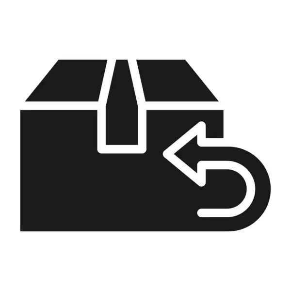 Коробка Доставки Гліф Значок Ізольовані Білому Тлі Векторна Піктограма Вантажної — стоковий вектор