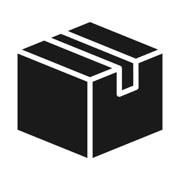 Boîte Fret Glyphe Icône Isolée Sur Fond Blanc Icône Vectorielle — Image vectorielle