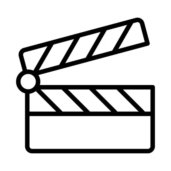 Film Clapper Obrys Vektor Ikona Izolované Bílém Pozadí Filmařská Ikona — Stockový vektor