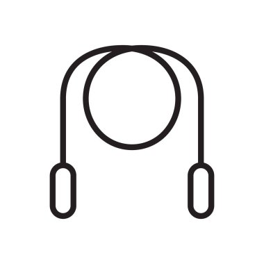 Atlama halatı ana hat vektör simgesi beyaz arkaplanda izole edildi. Web, mobil ve ui tasarımı için Atlama İpi simgesi