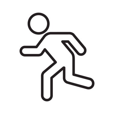 Beyaz arkaplanda izole edilmiş ana hatlı vektör simgesini çalıştır. Web, mobil ve ui tasarımı için satır simgesi çalıştır