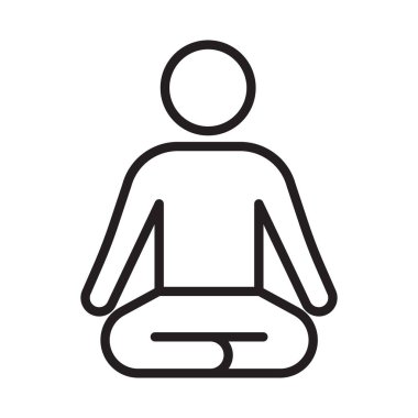 Yogi ana hat vektör simgesi beyaz arkaplanda izole edildi. Web, mobil ve ui tasarımı için Yogi çizgi simgesi