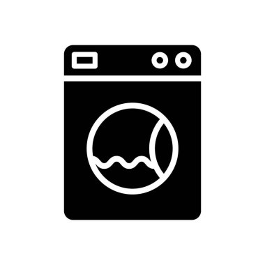 Çamaşır makinesi kabartma vektör simgesi beyaz arkaplanda izole edildi. Web, mobil ve ui tasarımı için çamaşır makinesi kabartma vektör simgesi