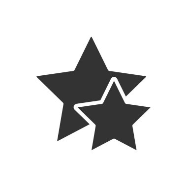 Beyaz zemin üzerinde izole edilmiş iki yıldız kabartma vektör simgesi. Web, mobil ve ui tasarımı için iki yıldız kabartma vektör simgesi