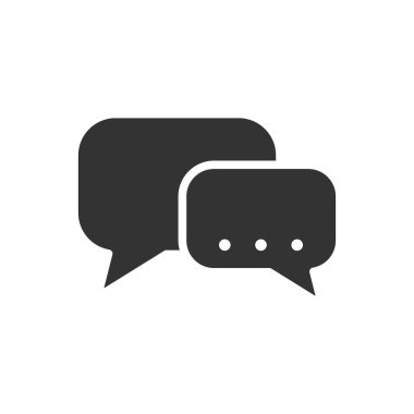 Sohbet sembolü vektör simgesi beyaz arkaplanda izole edildi. Web, mobil ve ui tasarımı için Chat kabartma vektör simgesi