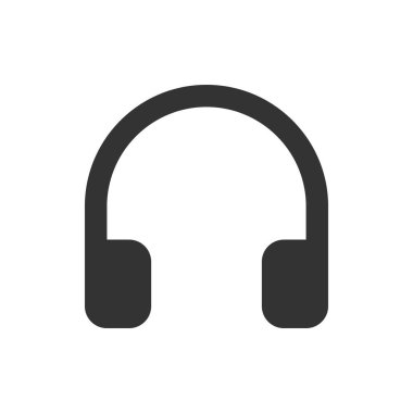 Kulaklık sembolü vektör simgesi beyaz arkaplanda izole edildi. Web, mobil ve ui tasarımı için kulaklıklar kabartma vektör simgesi