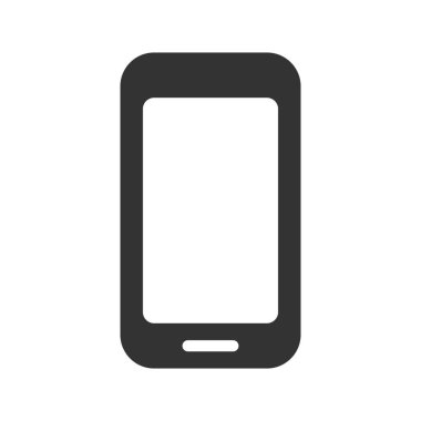 Beyaz zemin üzerinde izole akıllı telefon glyph vektör ikonu. Web, mobil ve ui tasarımı için akıllı telefon kabartma vektör simgesi