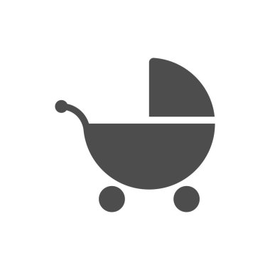 Bebek arabası taşıyıcı taşıyıcı simgesi beyaz arkaplanda izole edilmiş. Web, mobil ve ui tasarımı için bebek arabası taşıyıcı vektör simgesi