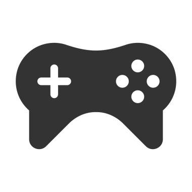 Joystick glyph vektör simgesi beyaz arkaplanda izole edildi. Web, mobil ve ui tasarımı için Joystick glyph vektör simgesi