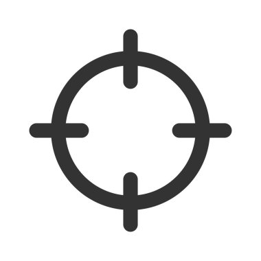 Hedef glyph vektör simgesi beyaz arkaplanda izole edildi. Web, mobil ve ui tasarımı için hedef vektör simgesi