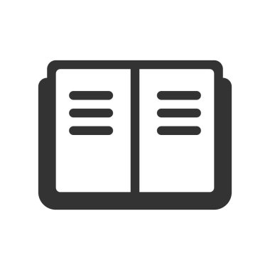 Kitap kabartma vektör simgesi beyaz arkaplanda izole edildi. Web, mobil ve ui tasarımı için kitap kabartma vektör simgesi