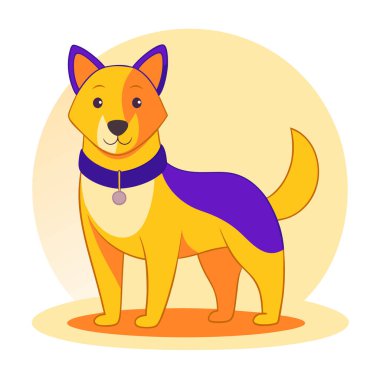 Köpek vektör çizimi. Beyaz arka planda izole edilmiş sevimli bir hayvan.