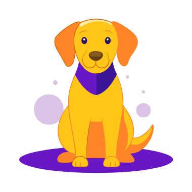 Yavru köpek vektör çizimi. Sevimli köpek yavrusu beyazı izole etmiş