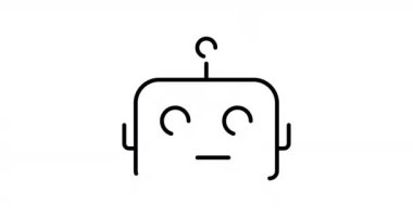 Ai robot animasyon taslak simgesi