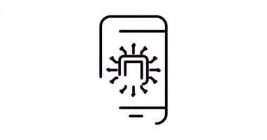 Ai akıllı telefon animasyon taslak simgesi