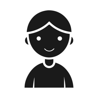 Düğmeli gömlek ikonu olan mutlu çocuk. Çocuk, neşe, neşe, çizgi film, oyuncu, karakter, gülümseyen, sevimli, genç, eğlenceli, neşeli, grafiksel, masumiyet, tasarım, çocukluk.