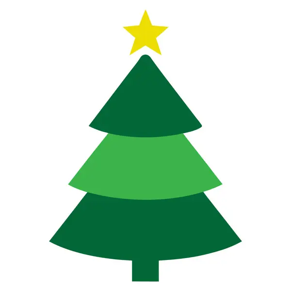 Basit bir Noel ağacı ikonu. Tatil, bayram, kış, dekorasyon, yıldız, her zaman yeşil, kutlama, çam, geleneksel, mevsimlik, Noel, sembol, neşeli.