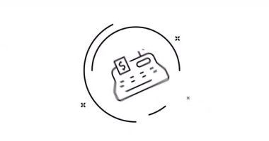 Yazar kasa alfa kanallı bir taslak simgesi. Web, mobil ve ui tasarımı için 4k hareket dizayn animasyonu