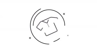 Tişört animasyon alfa kanallı taslak simgesi. Tişört dönüşü görünümü 4k hareket tasarım animasyonu web, mobil ve ui tasarımı için