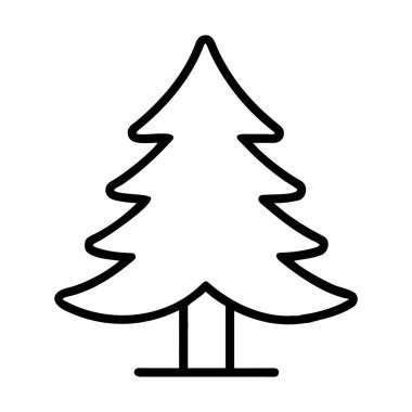 Beyaz arkaplanda izole edilmiş Noel ağacı vektörü simgesi