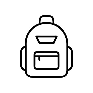 beyaz arkaplanda izole edilmiş sırt çantası dış hat vektör simgesi