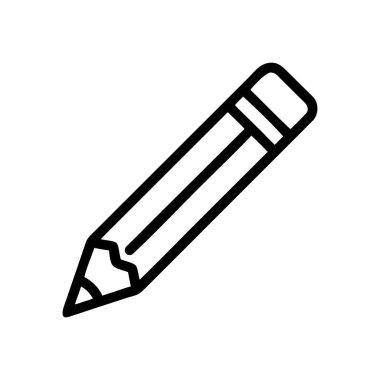 beyaz arkaplanda izole edilmiş kalem çizgisi vektör simgesi