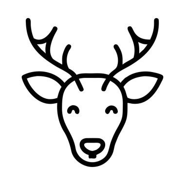 Ren geyiği vektör simgesi beyaz arkaplanda izole edildi