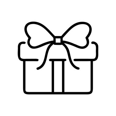 Hediye kutusu vektör simgesi beyaz arkaplanda izole edildi