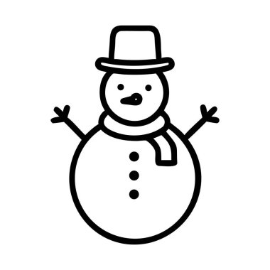 Beyaz arkaplanda kardan adam vektör simgesi izole edildi