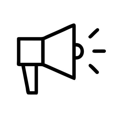 loud hailer outline vector icon isolated on white background