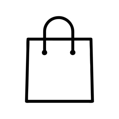 shopping bag outline vector icon isolated on white background