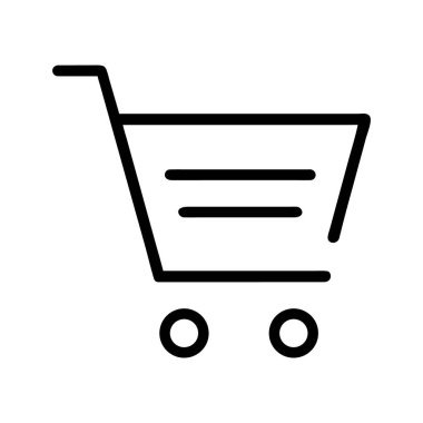 shopping cart outline vector icon isolated on white background