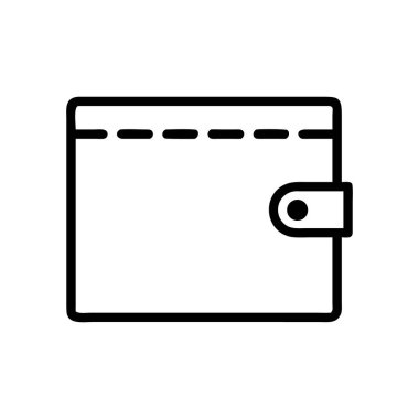 wallet outline vector icon isolated on white background