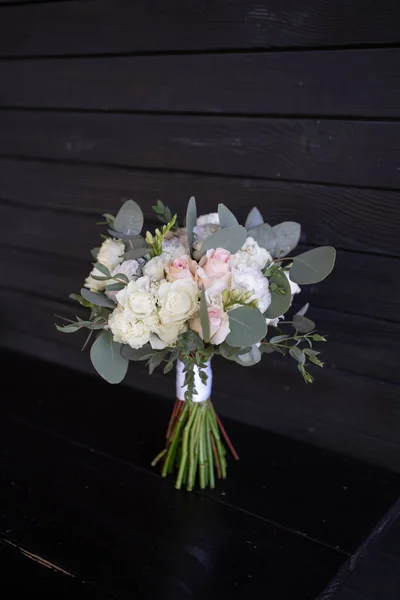 Bouquet Casamento Nupcial Flores Frescas Dia Casamento — Fotografia de Stock