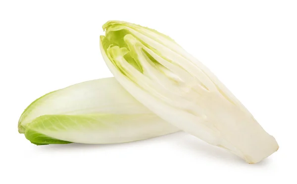 Chicorée Salat Isoliert Auf Weißem Hintergrund Mit Schnittweg Und Voller — Stockfoto