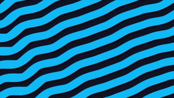 Mavi Renkli Dalga Çizgilerinin Hareketli Grafiksel Arkaplan Canlandırması — Stok video