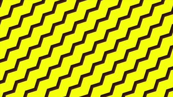 Sarı Arkaplandaki Kıvrımlı Çizgi Deseni Canlandırıldı — Stok video