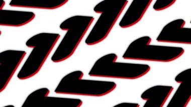 Beyaz arkaplanda siyah ve kırmızı şekilli soyut desen