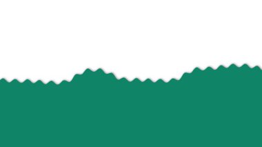 Sivri uçlu yeşil bir şekle sahip basit bir tasarım beyaz bir arkaplan karşısında, bir dağ aralığı veya dalga desenine benzer..