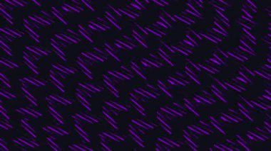 Siyah bir arkaplana karşı mor renkli zigzag çizgileri içeren canlı bir soyut desen dinamik ve enerjik bir görsel efekt yaratır..